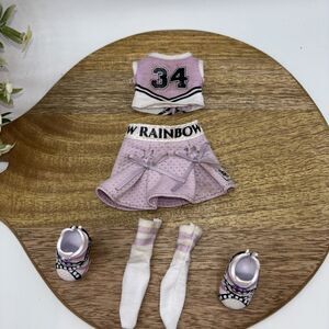 Rainbow High Cheer Violet Willow Clothing Shirt Skirt Socks Shoes Preowned FLAW